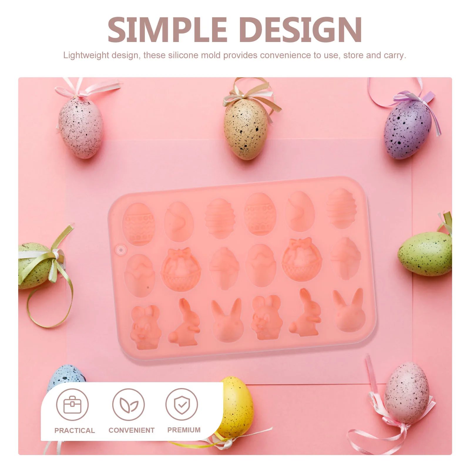 

Easter Silicone Mold Chocolate Candy Mold For Cake Baking Microwave Freezer Friendly Bunny Egg Shapes Easy Release