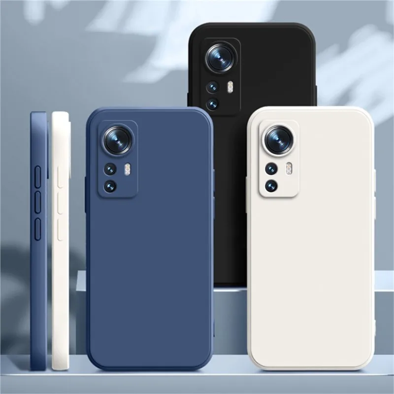 New Cover for Xiaomi Mi 12 12S 12T Pro 12X Ultra Soft Square Liquid Silicone Mi 12 lite 5G Thin Lens Protection Square Case