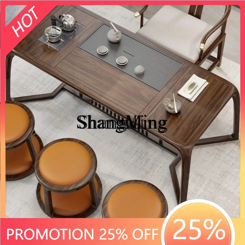 

CL Chinese tea table embedded home office zen ebony solid wood small tea table