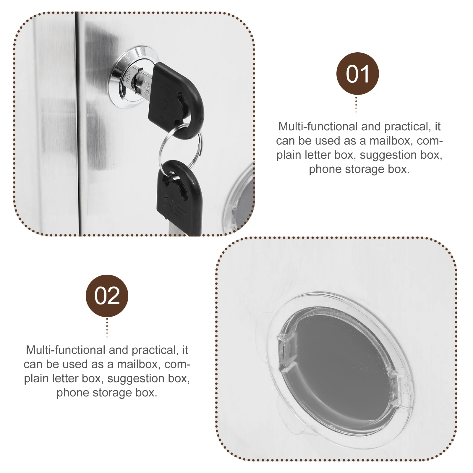 

Creative Iron Wall Mailbox with Lock Box for Letters Envelopes Newspapers Heavy Duty Outdoor Post Box for Office