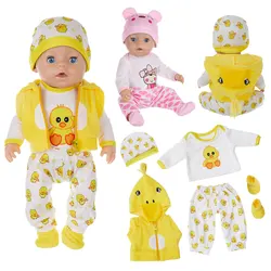 New Duck Plush Clothes Wear for 17inch 43cm Born Baby Doll, 18inch 45cm American Girl Doll Clothes and Accessories