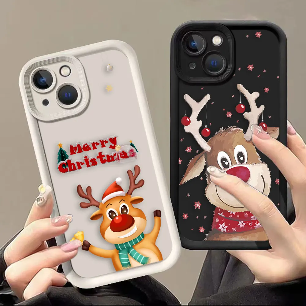 Christmas Santa Reindeer Phone Case For Samsung Galaxy A03 A03S A04 A04E A05 A05S A11 A12 A14 A15 A20 A22 F12 M12 M22 Case Cover