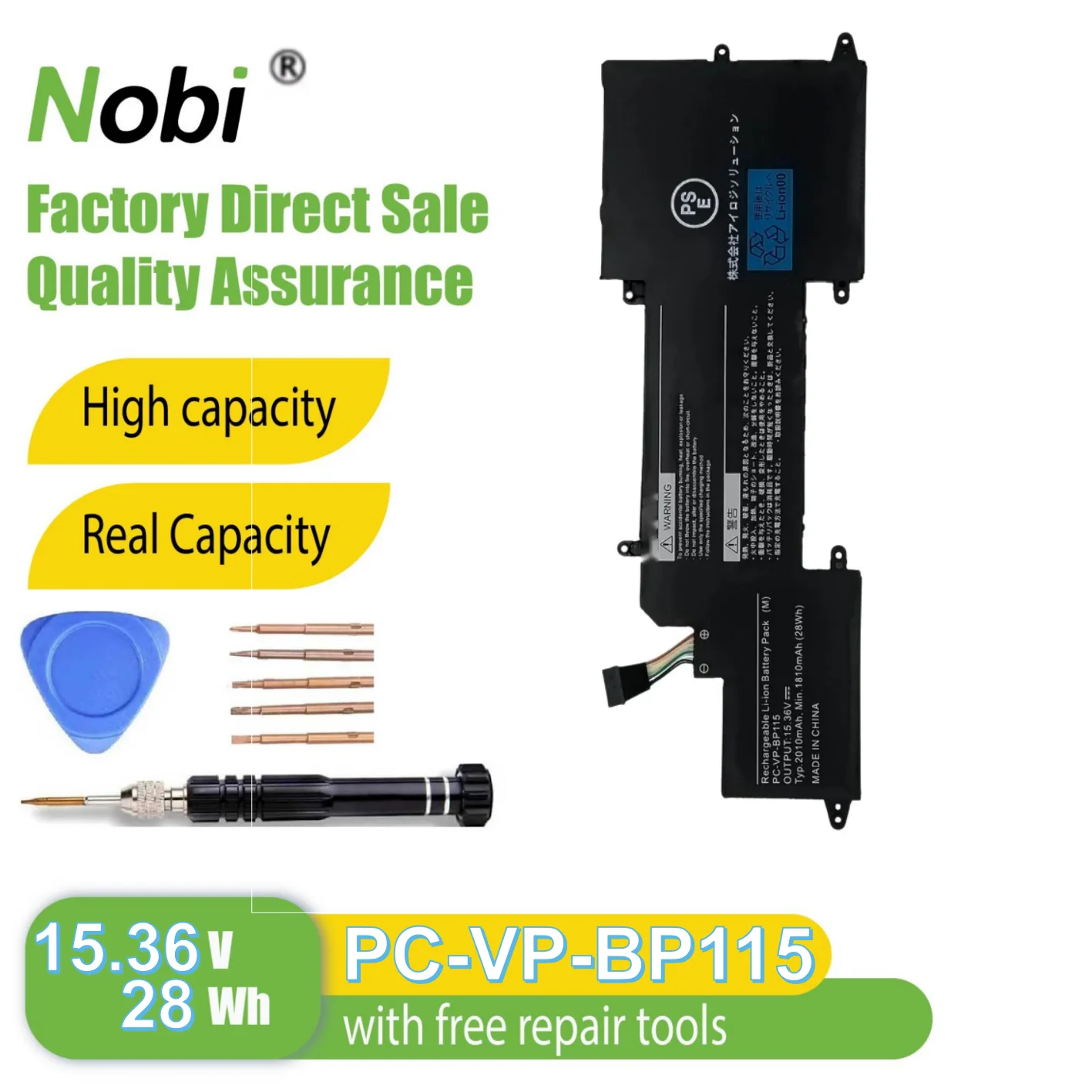 

Nobi PC-VP-BP115 PC-VP-BP116 battery for NEC VK23TG hz550 4ICP4/48/76 series（28Wh-15.36V)