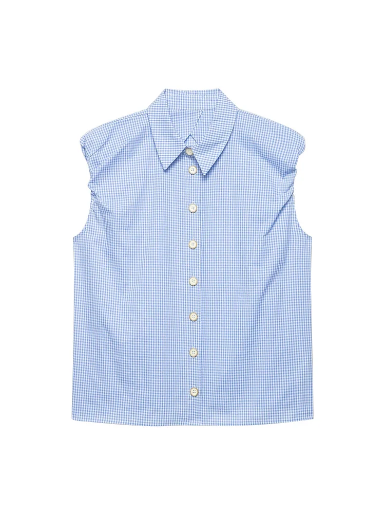 Women's Plaid Blouses with Front Buttons and Lapel Collar, Chic Tops for Women Summer