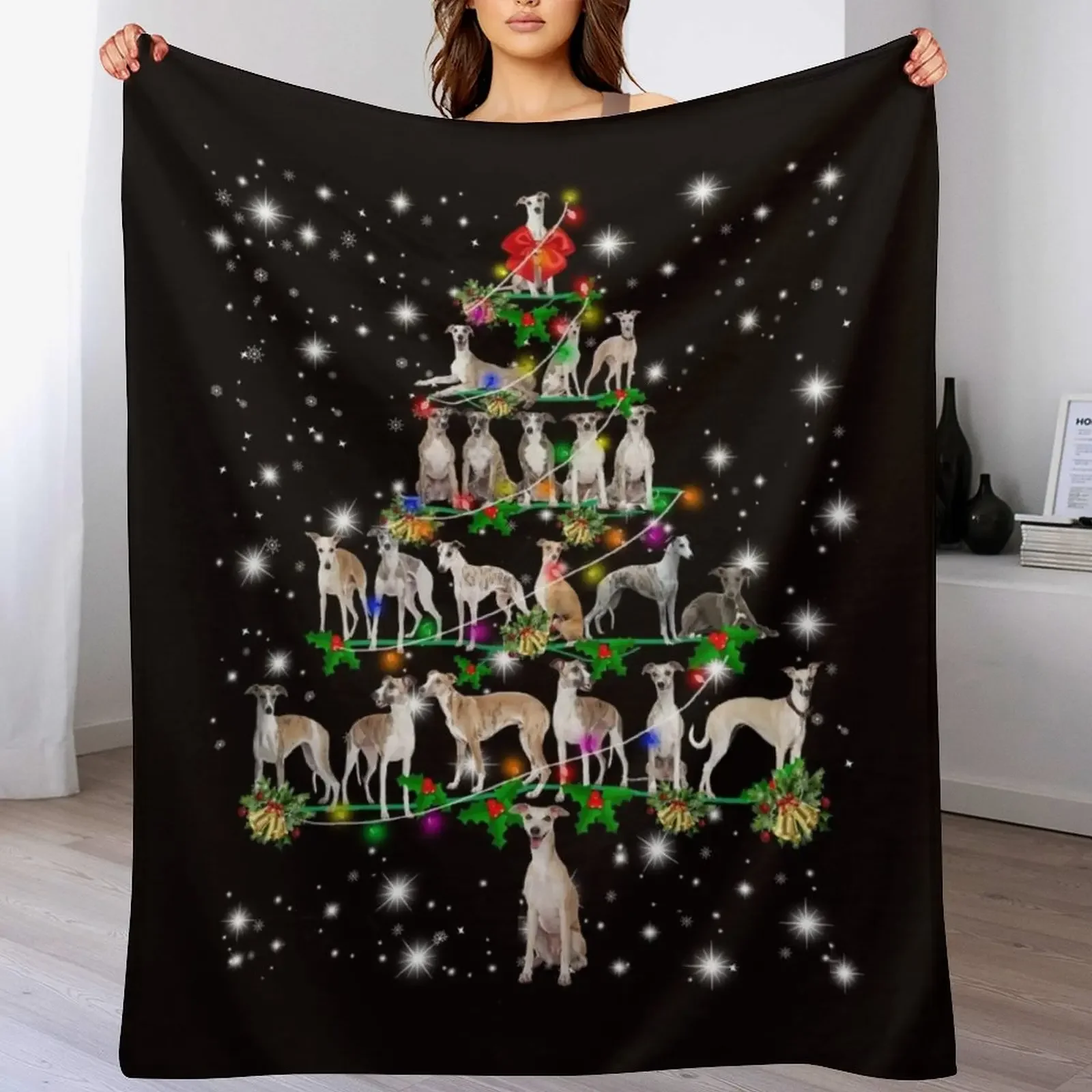 

Funny Christmas Whippet Dog Lovers Gift Throw Blanket Comforter Baby Decorative Throw Bed Fashionable Blankets