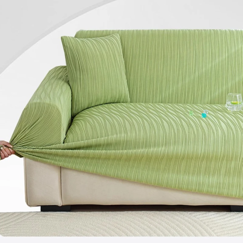 

2025 Cooling Ice Silk Sofa Cover - Minimalist Solid Full Coverage Protector for Summer, Straight Cushion Dust-proof Slipcover