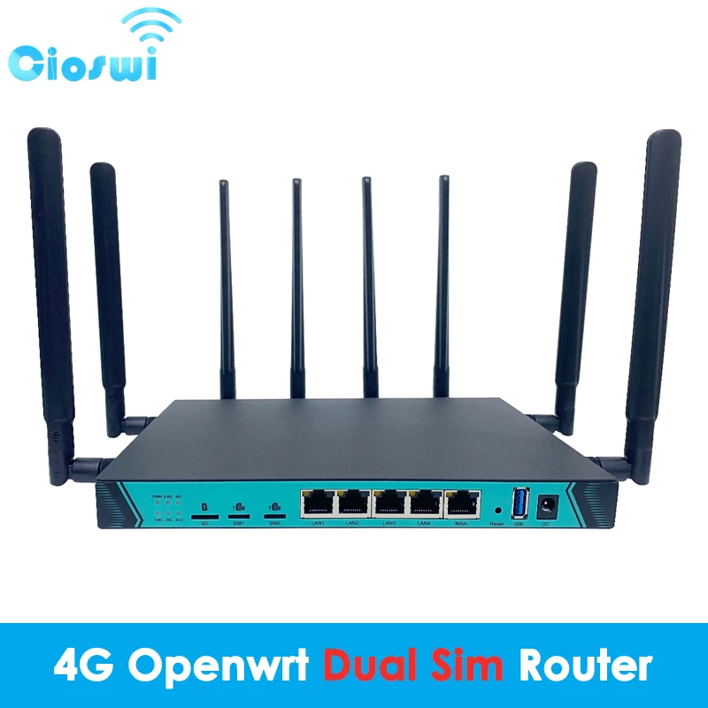 Imagem -06 - Cioswi-roteador Gigabit Wifi Sim 4g Modem Lan Cat6 2.4g 5.8ghz Antena Removível Hotspot para 64 Usuários