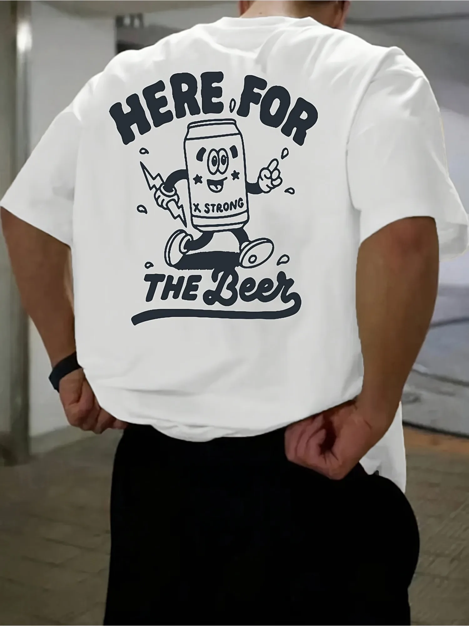 Men Women T-Shirt Cartoon Beer Can Graphic Tee Short Sleeve Cotton Streetwear Funny Casual Oversized Urban Tops