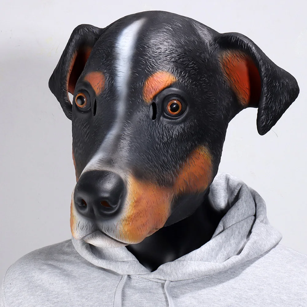 

Animal Dog Mask Cosplay Cute Big Ear Dogs Latex Helmet Halloween Carnival Masquerade Dress Up Party Costume Props
