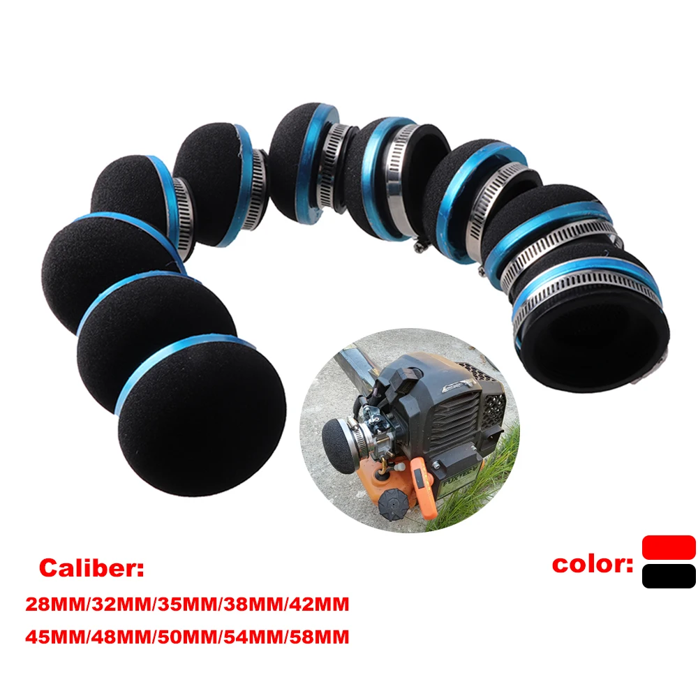 28/32/35/38/42/45/48/50/54/58MM Motorcycle Air Filter Sponge Cleaner Foam Air Filter for Scooter ATV Quad Motorcycle Accessories
