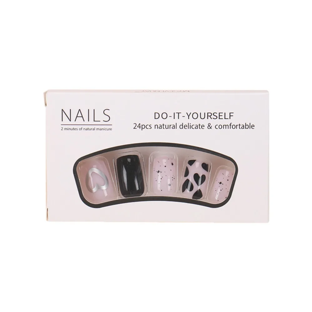 Wearable Manicure French Fake Nails Fashion Full Cover Square Head Nail Tips False Nail Girl