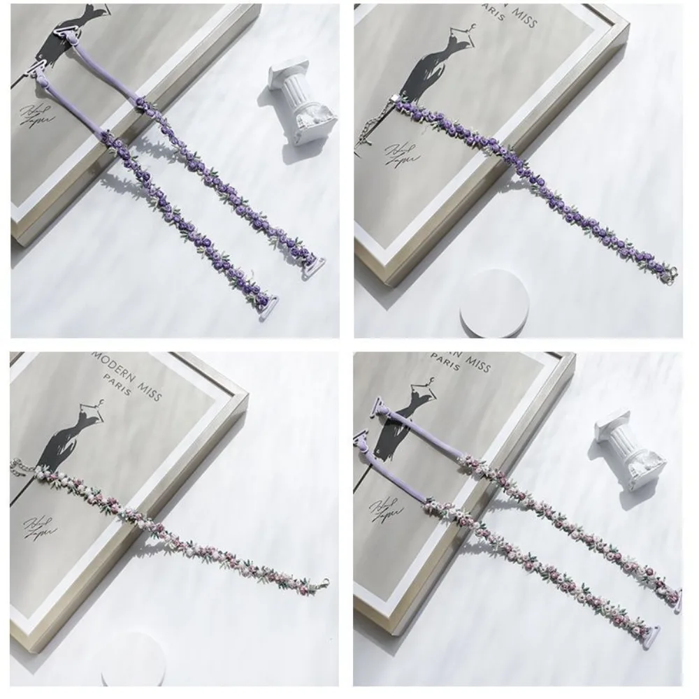 Acessórios de sutiã feminino crochê floral alças de sutiã antiderrapante elástico ajustável cinto alças de ombro para vestido de festa de casamento