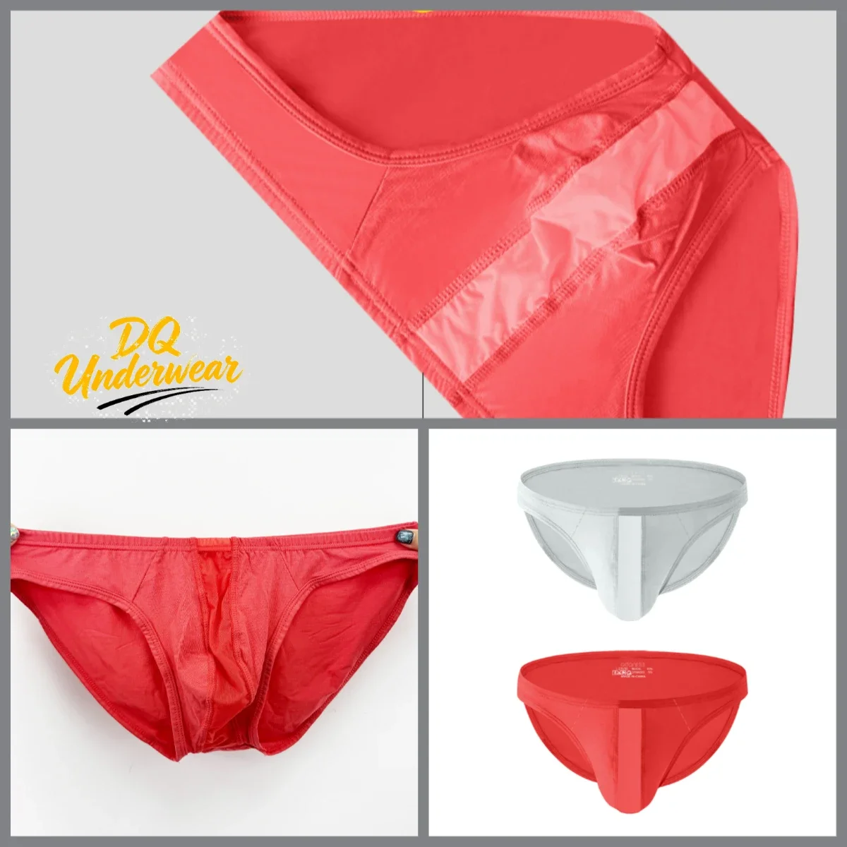 2PCS Ice Silk Men's Triangle Underwear Low Waist Breathable Briefs Detachable Pads Soft Comfortable Male Panties