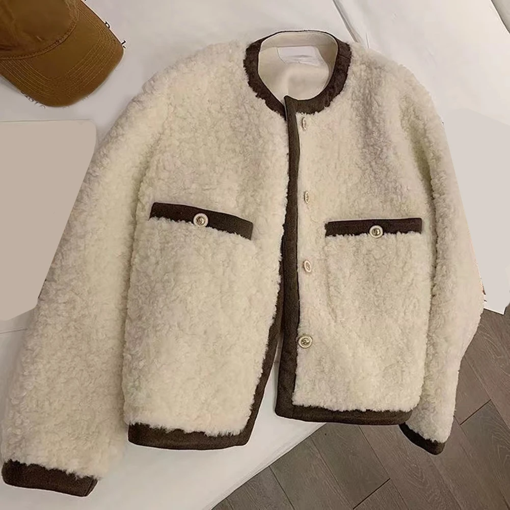 Autumn Fashion Outerwear Coat Loose Style S White Casual Top Brand New Item Integrated Design Polyester Fabric