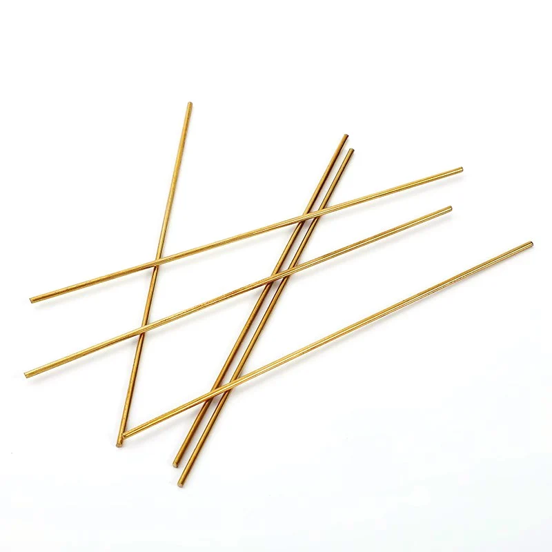 Diametro 1mm 1.5mm Tubo in ottone Asta tonda sottile Filo di rame Modello in argilla ultraleggera Supporto per scena Parti modello fai da te Lunghezza 200/250mm