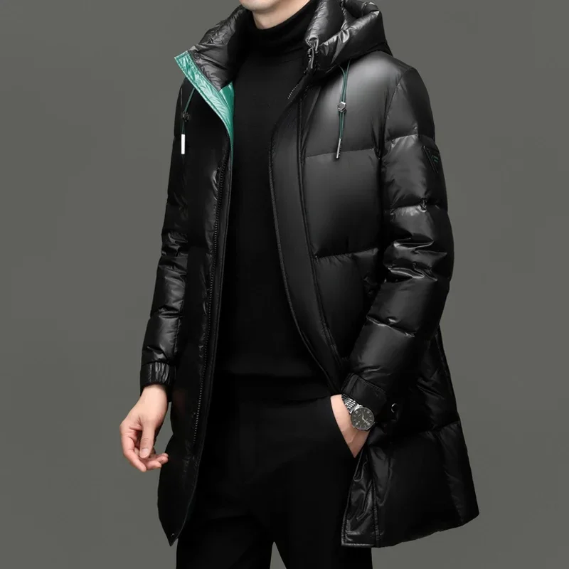 Chaqueta de plumón de pato con capucha para hombre, abrigo informal cálido, ropa de diseñador, invierno, 2024