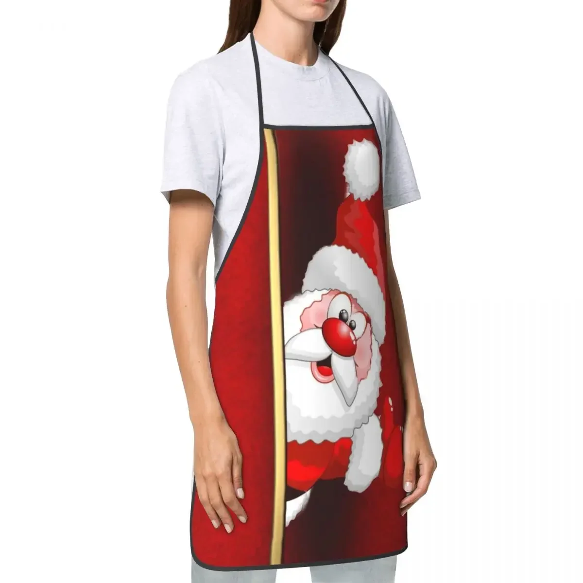 

Aprons Cartoon Santa Claus Men Women Xmas Merry Christmas Adult Unisex Kitchen Chef Bib Tablier Cuisine Cooking Baking Gardening