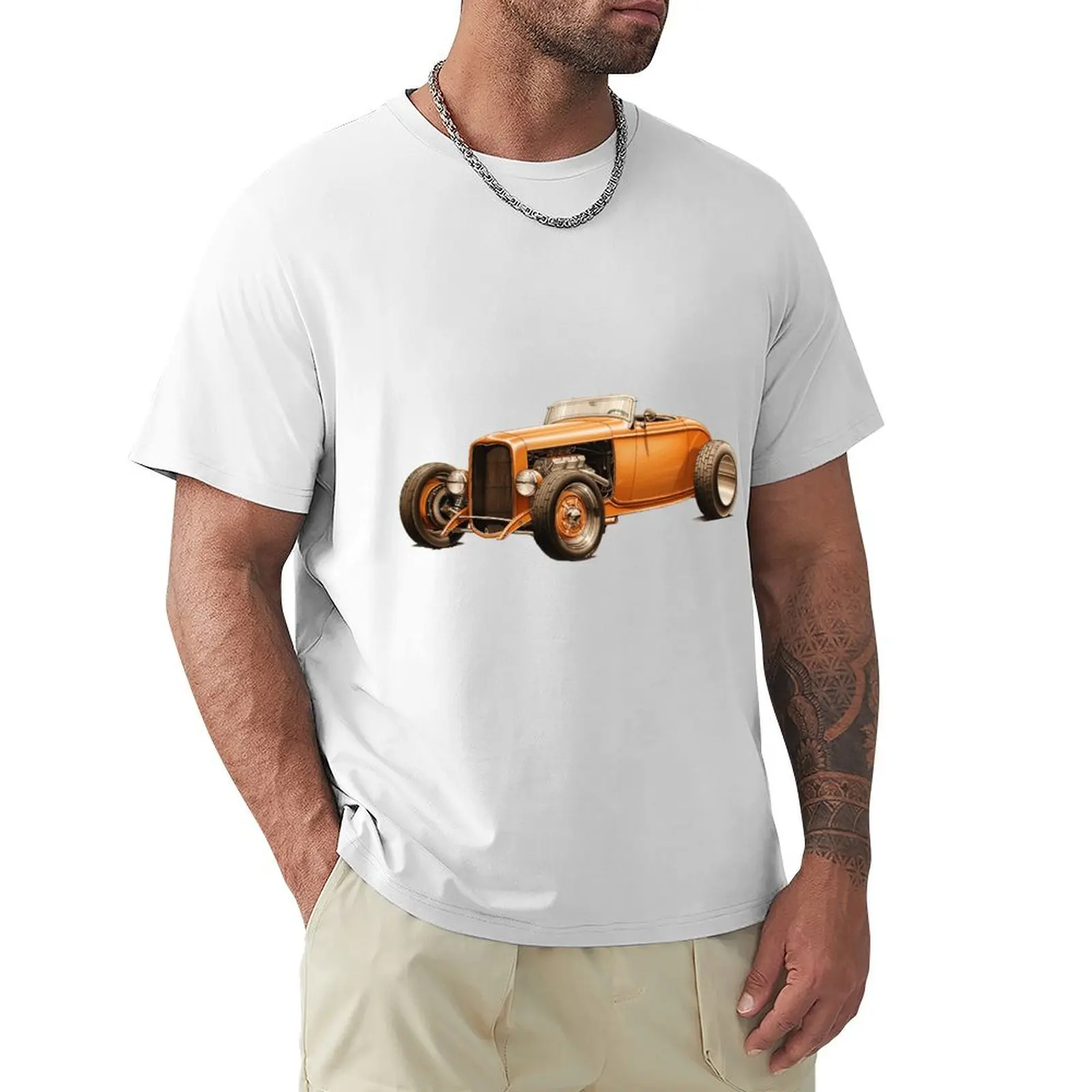 1930s Hotrod Custom Sports Car Illustration T-shirt customs tees tops Short sleeve tee funny t shirts for men