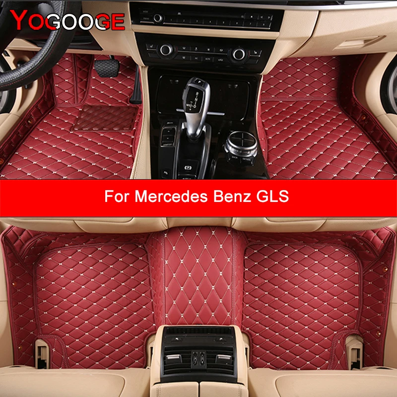 YOGOOGE Custom Car Floor Mats For Mercedes Benz GLS X166 X167 2015-2023 Auto Carpets Foot Coche Accessorie