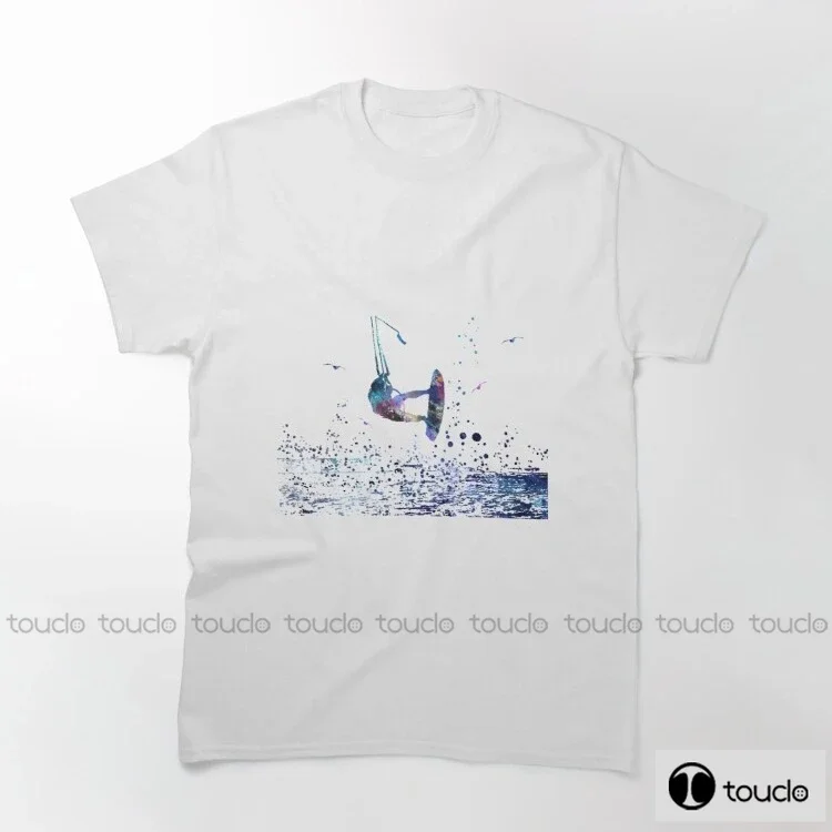 

Новая мужская футболка с карманами для кайтсерфинга, акварельный кайтбординг, тяжелая рабочая одежда с короткими рукавами, футболки унисекс для женщин, модные