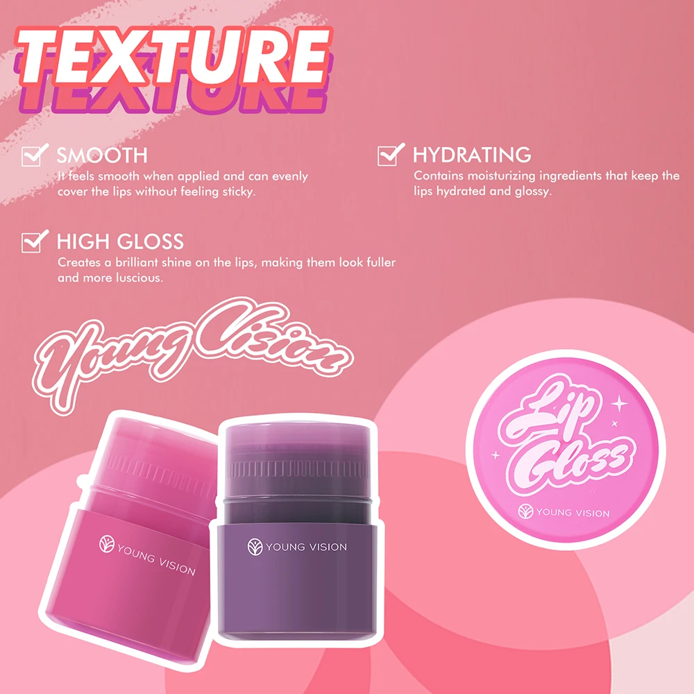 6-farbiger optionaler Twist-Lipgloss, glatt, feuchtigkeitsspendender Lipgloss, verblasst Lippenlinien, verbessert die Farbe des Lippenöl-Make-ups