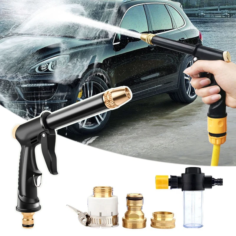 High Pressure Water Gun for Car Washing Garden Watering Hose Nozzle Sprinkler Foam Jug Water Faucet Joint Quick Connector