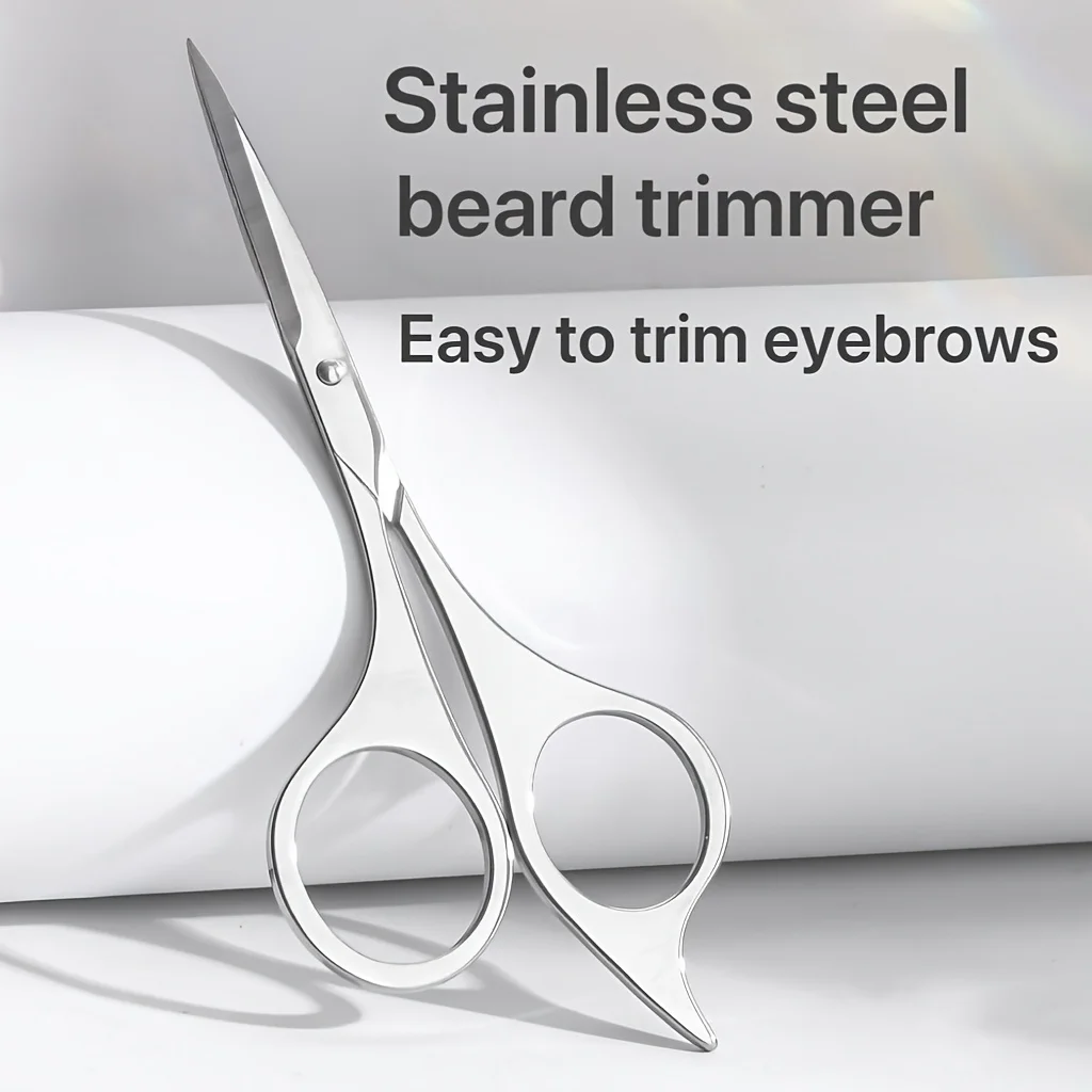 Stainless Steel Pointed Beard Scissors, Manual Makeup Eyebrow Scissors, Sharp Beauty Scissors Household Scissors Haircut