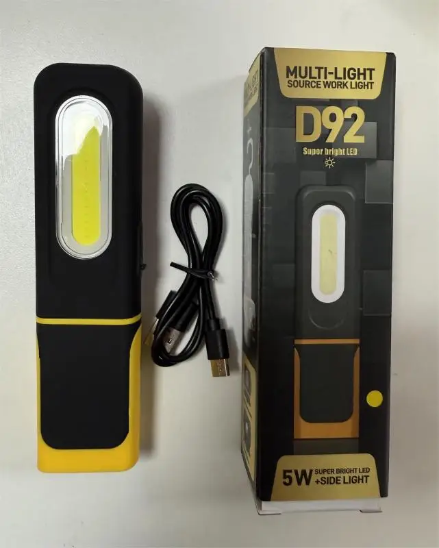 Tragbare USB-wiederaufladbare Arbeitsleuchte, magnetische COB-LED-Taschenlampe, Hängelampe mit eingebautem Akku, 1200 mAh, Camping-Taschenlampe