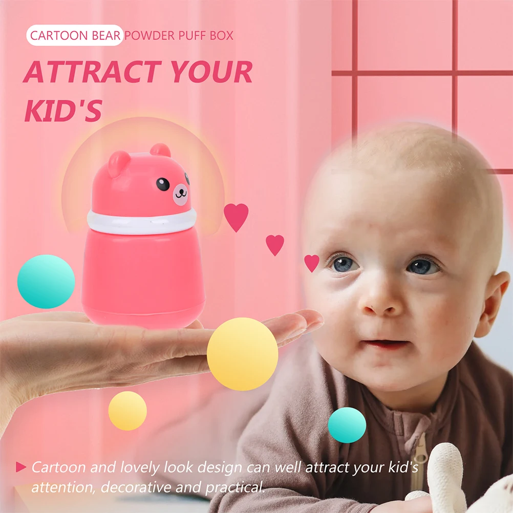 

2pcs Powder Puff Box Baby Case Kids Container PP Soft Sponge Non Deform Travel Packing Storage Dispenser Makeup