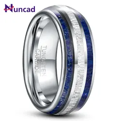 NUNCAD 8mm Imitation Meteorite Lapis Lazuli Tungsten Carbide Ring Men's Wedding Ring Gift AAA Quality