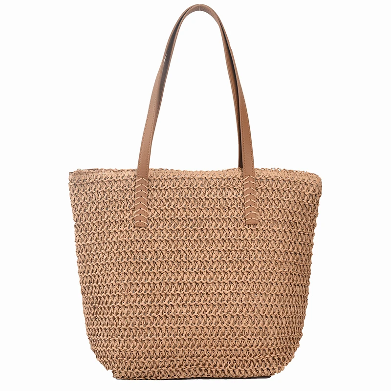 Hand-woven Women\'s Shoulder Handbag Bohemian 2024 Summer Fashion Straw Beach Tote Bag Travel Shopper Weaving Shopping Bags