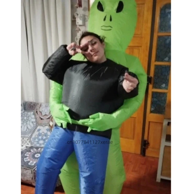 

Cosplay Alien Inflatable Costume, Halloween Adult and Children's Funny Party Costume, Green Waterproof Inflatable Costume