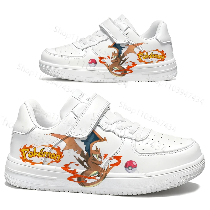 

Pokemon Children Cartoon Printing Shoes Boys Girls Love Charizard Cool Pattern Breathable Comfortable White Series Shoes Gift