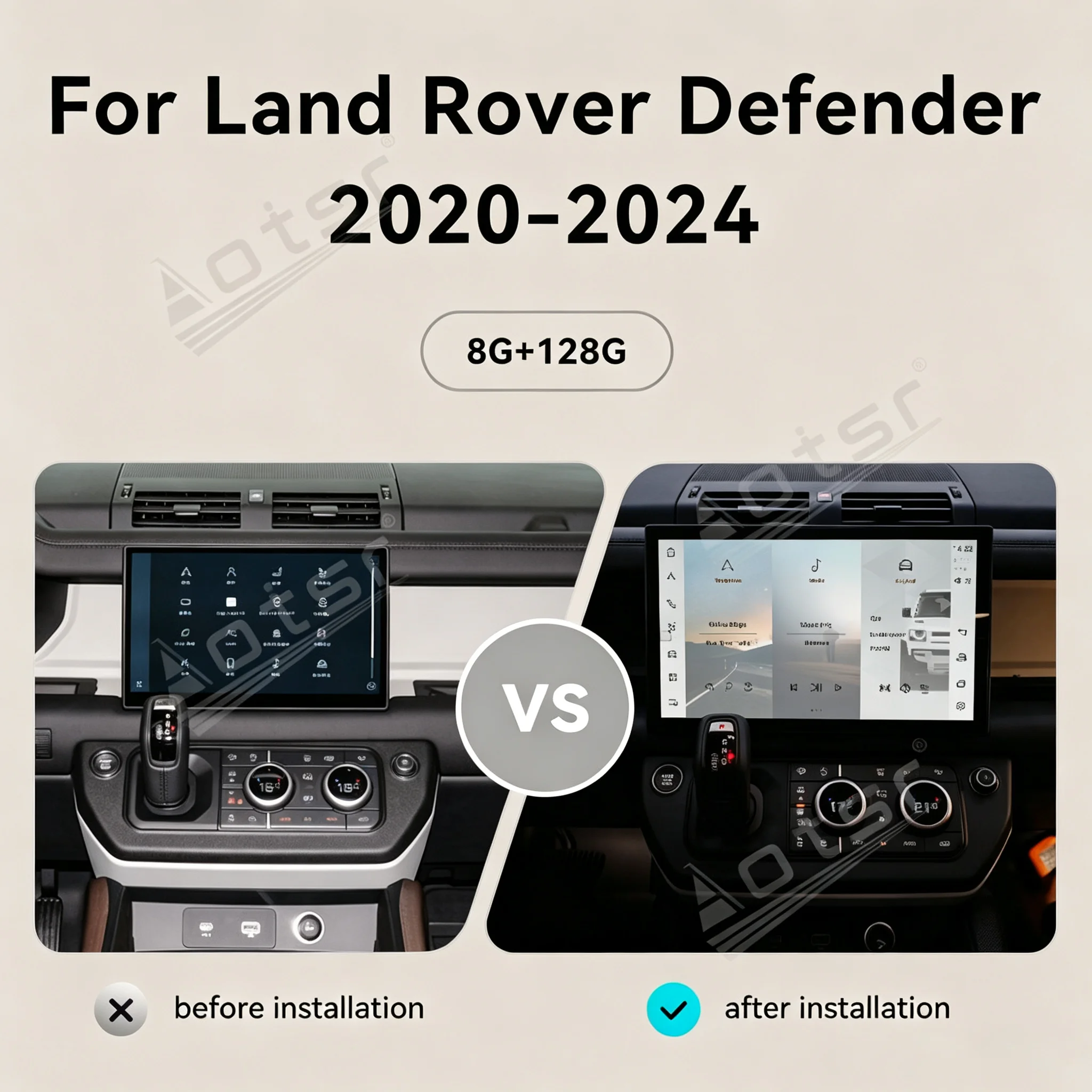 Android 13 Car Radio Ultra-thin Screen For Land Rover Defender 2020-2024 Multimedia DVD Player Stereo Carplay GPS Navi Host