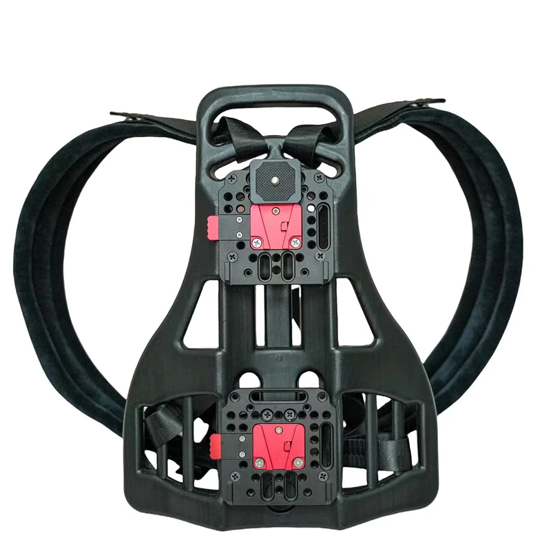 Mobile Live Broadcast Vest Backpack with V-Mount Lock Plate & Custom L Board Decompression Double Shoulder Support Rig for Liveu