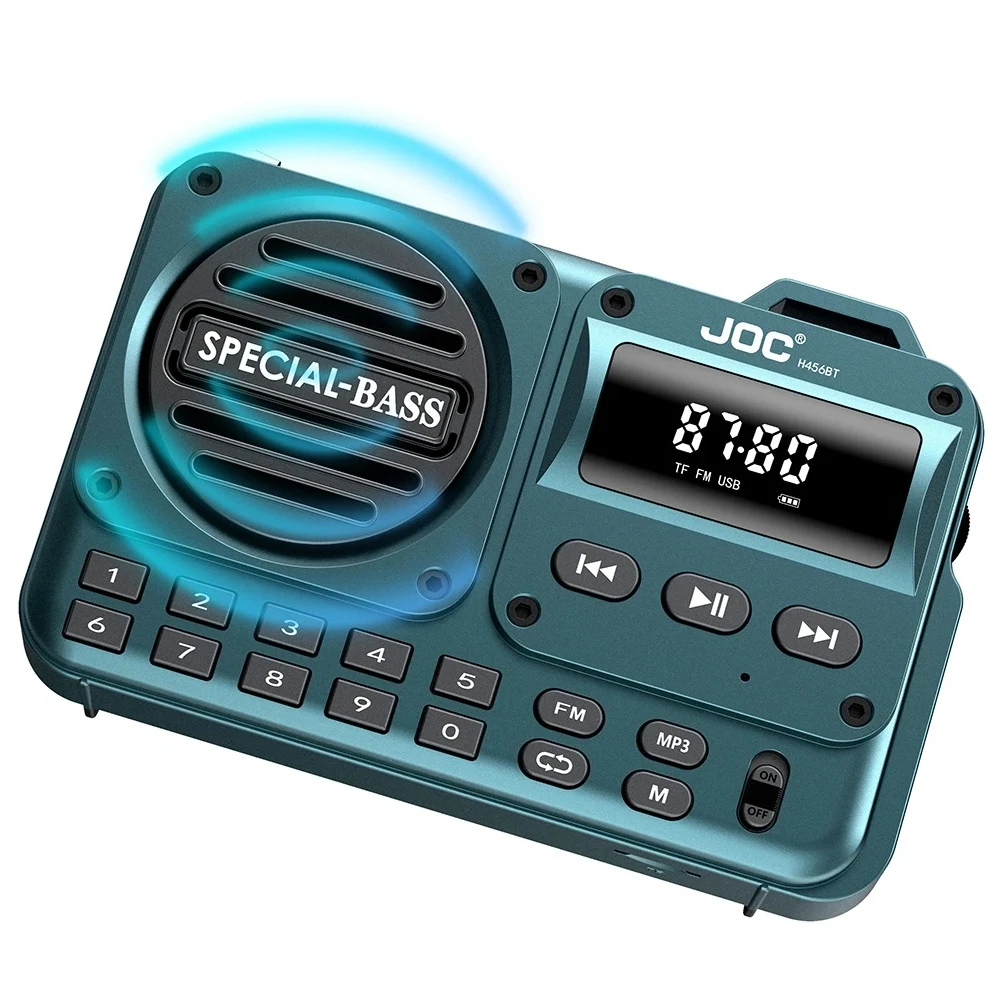 راديو رقمي محمول سمّاعات بلوتوث استقبال راديو FM مع مقبس سماعة أذن يدعم بطاقة USB TF تشغيل MP3 يعمل بالبطارية #2
