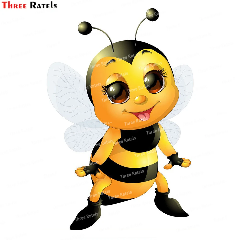Three Ratels L6 Beautiful Bee With A Bucket Vector Modern Art Living Room Home Decor Wall Sticker Toilet Decal