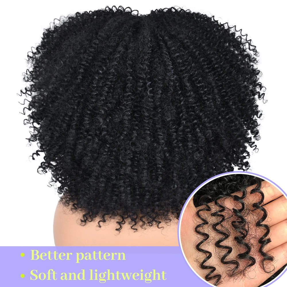 ANNIVIA Curly Wigs for Black Women Black Afro Bomb Curly Wig with Bangs Synthetic Fiber Long Kinky Curly Hair