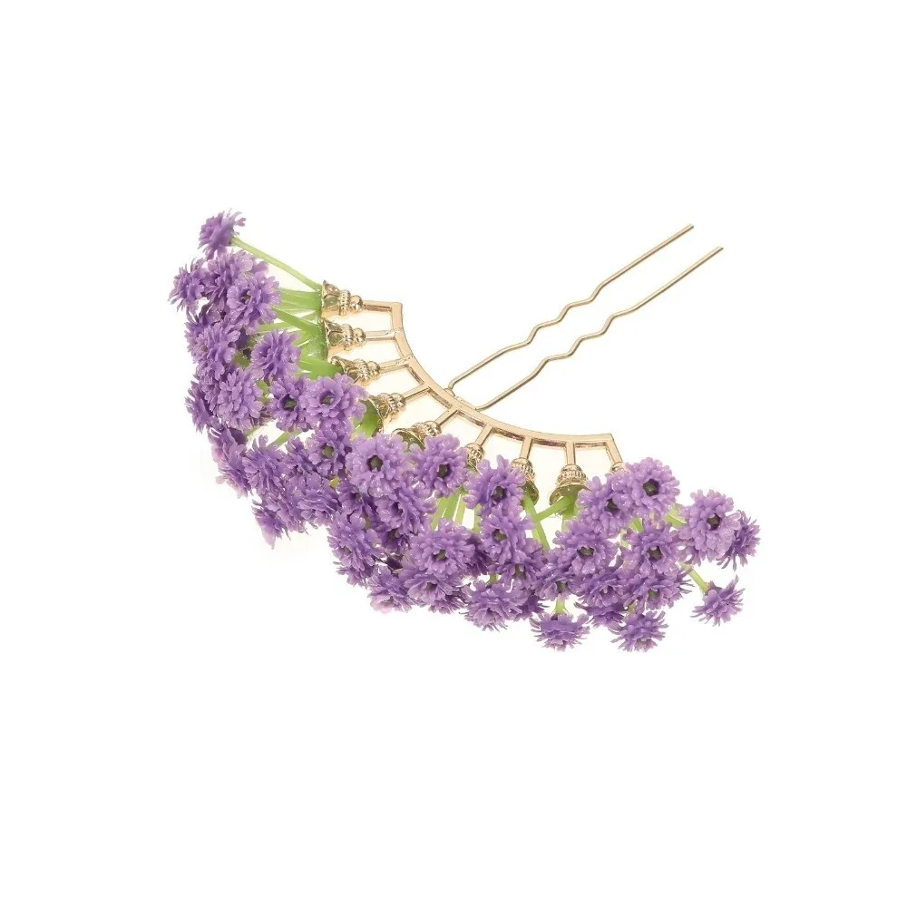 

U-shaped Starry Sky Flower Hiar Stick Bohemian Simulation Flower Thai Hairpin Chinese Style Fairy Bride Side Clip Bridesmaid
