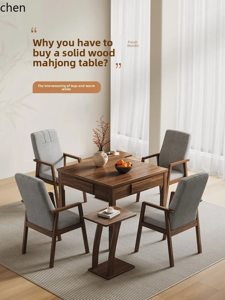 ZML mahjong machine solid wood automatic mahjong household dining table mahjong table integrated dual-purpose