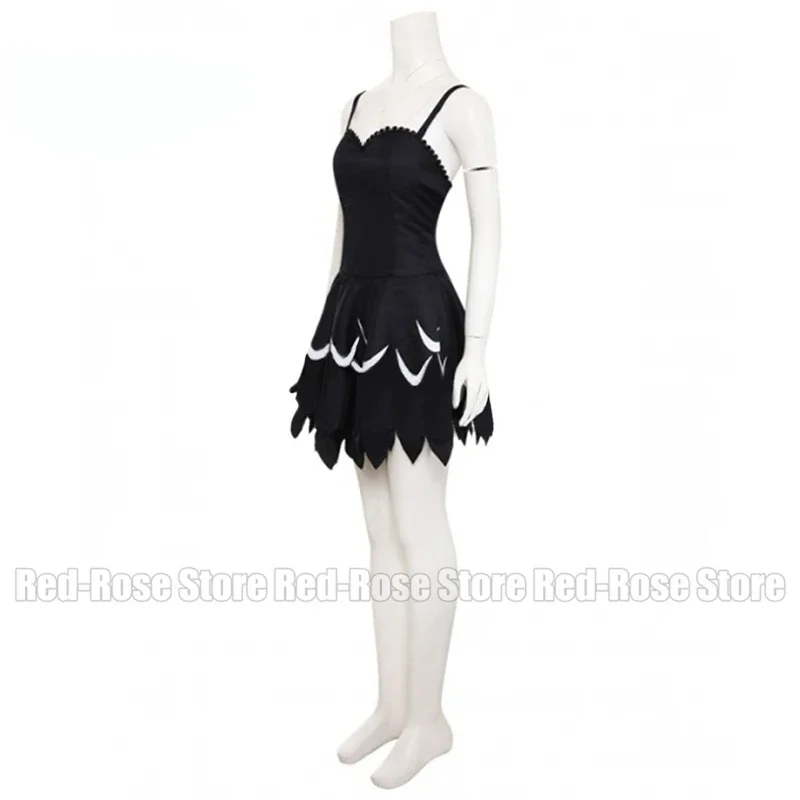 Black Secre Swallowtail Cosplay Costume Women Girls Sleeveless Black Swan Ballet Lolita Suspender Mini Dress