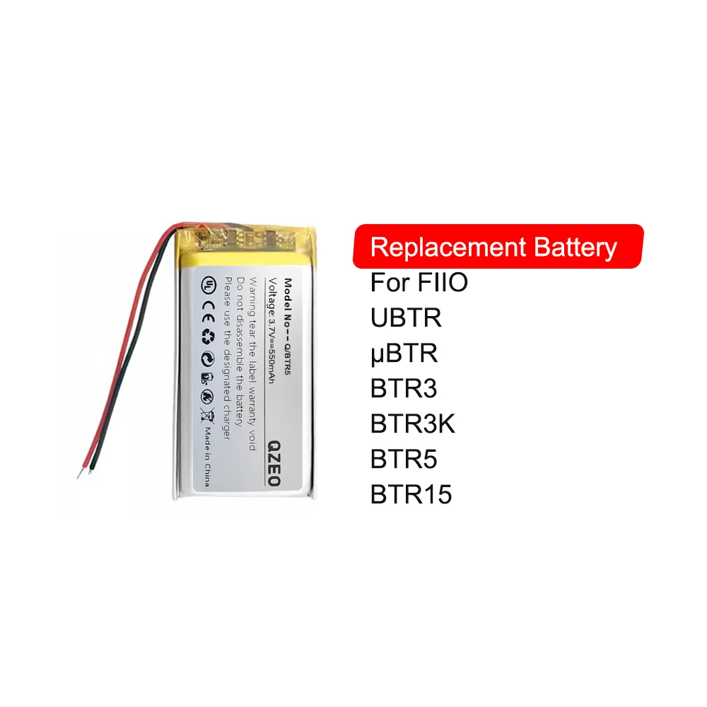 Replacement Battery For FIIO UBTR μBTR BTR3 BTR3K BTR5 BTR15 Music Player