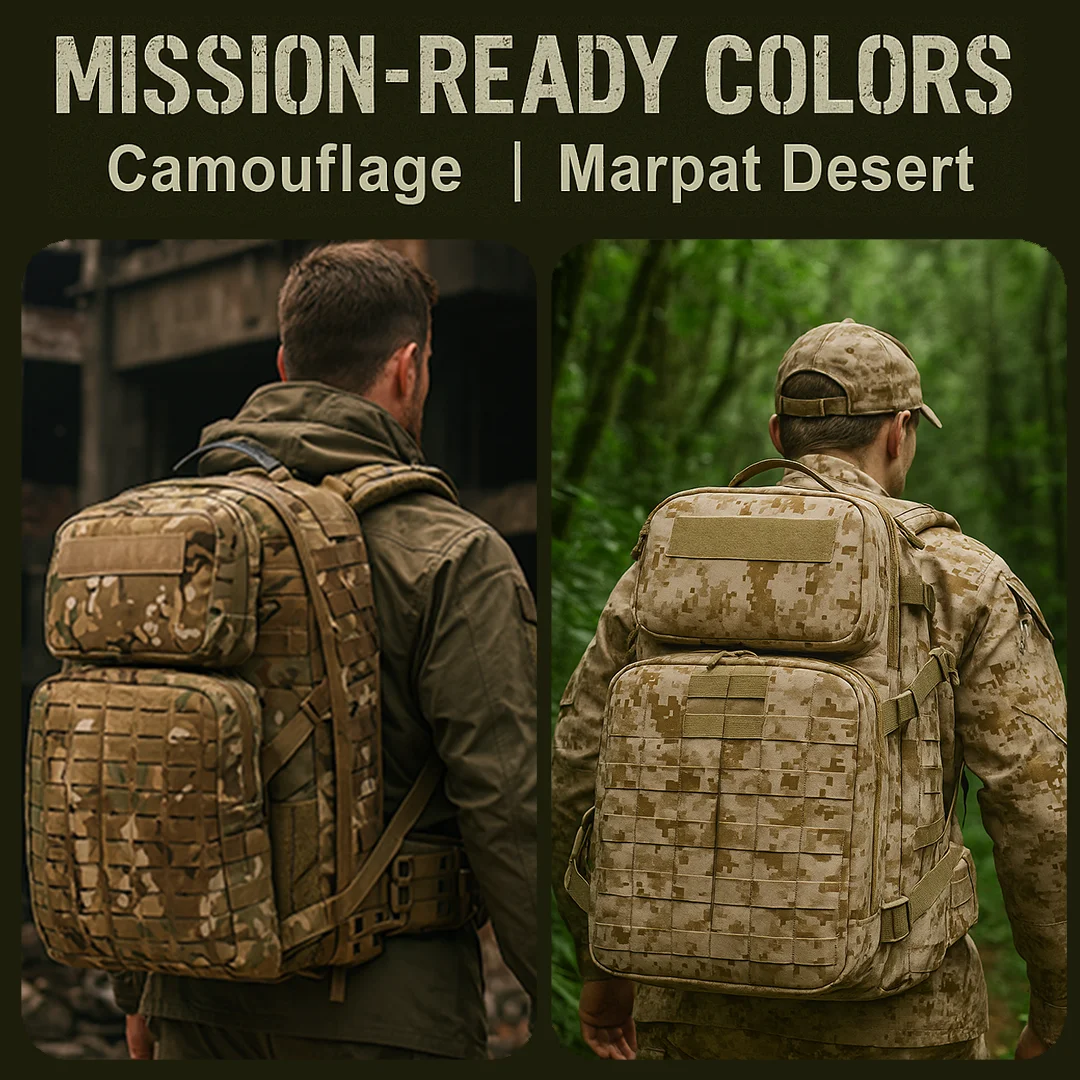 Zaino tattico militare da 3 giorni con telaio esterno Zaino da assalto medio MOLLE per escursioni all'aperto mimetico / Marpat Desert