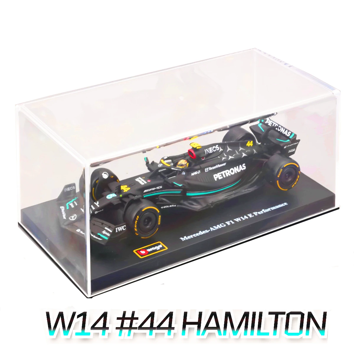 Модель-автомобиля-bburago-mercedes-w14-f1-с-витриной-масштаб-1-43-гоночная-миниатюрная-Коллекционная-декоративная-фигурка-игрушка