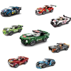 Bloques de construcción de coches de carreras de velocidad para niños, Rally Clásico de ladrillos de juguete, Super Racers F1, regalos de navidad