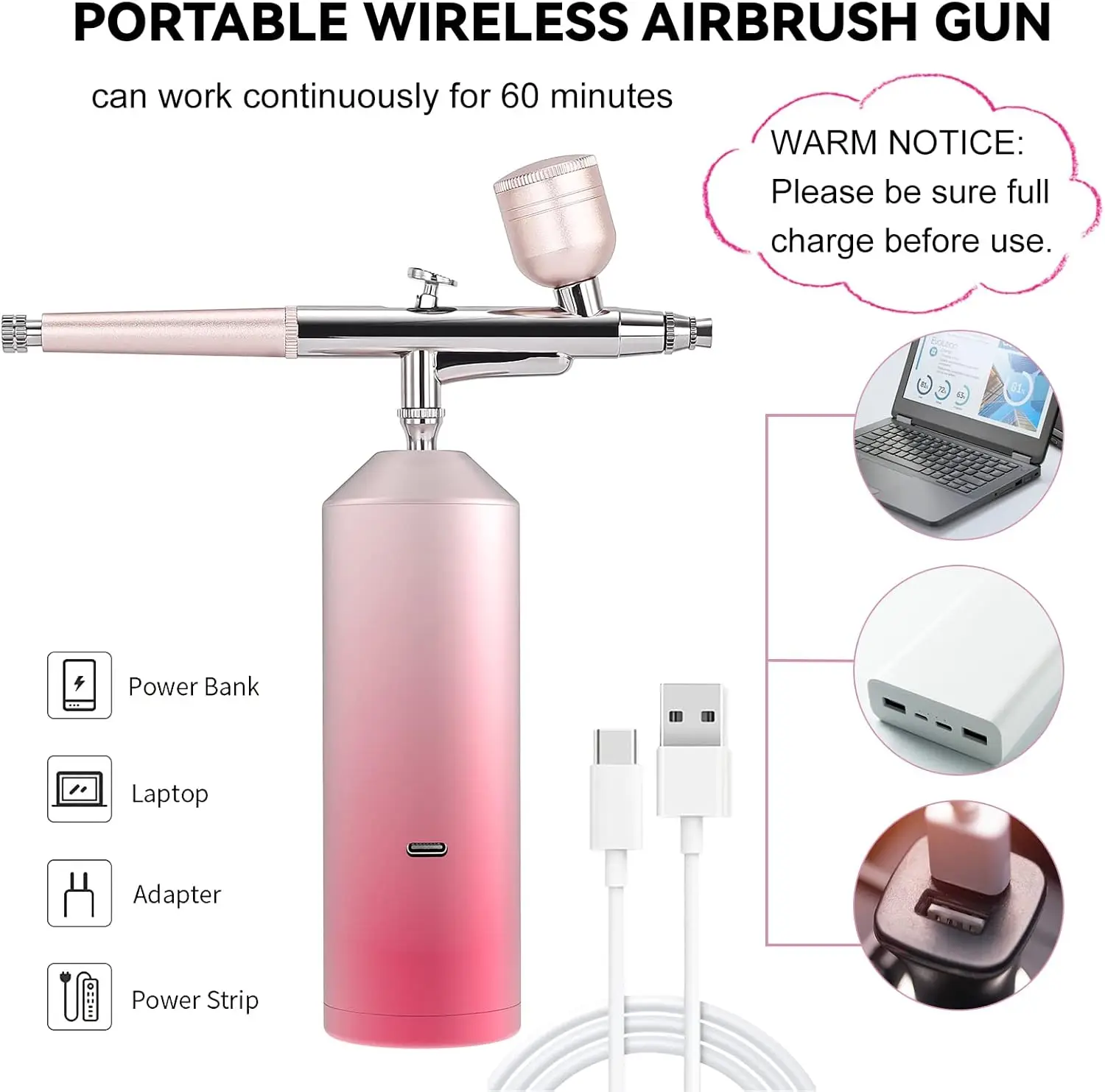 Airbrush with Compressor Airbrush Painting Mini Spray Gun for Painting Paint Nails Makeup Cake Decorating Stencils Model