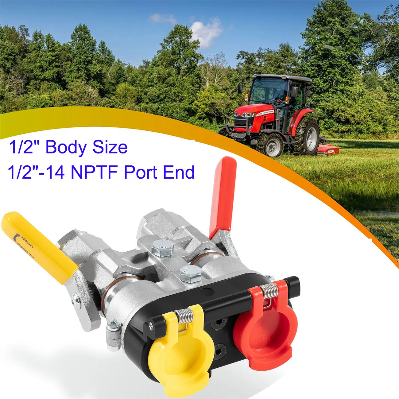 

9500-4 Agricultural Tractor Clamp Kit with Lever Actuated Quick Coupler, 1/2" Body Size, 1/2"-14 NPTF Port End 3000 PSI Rated