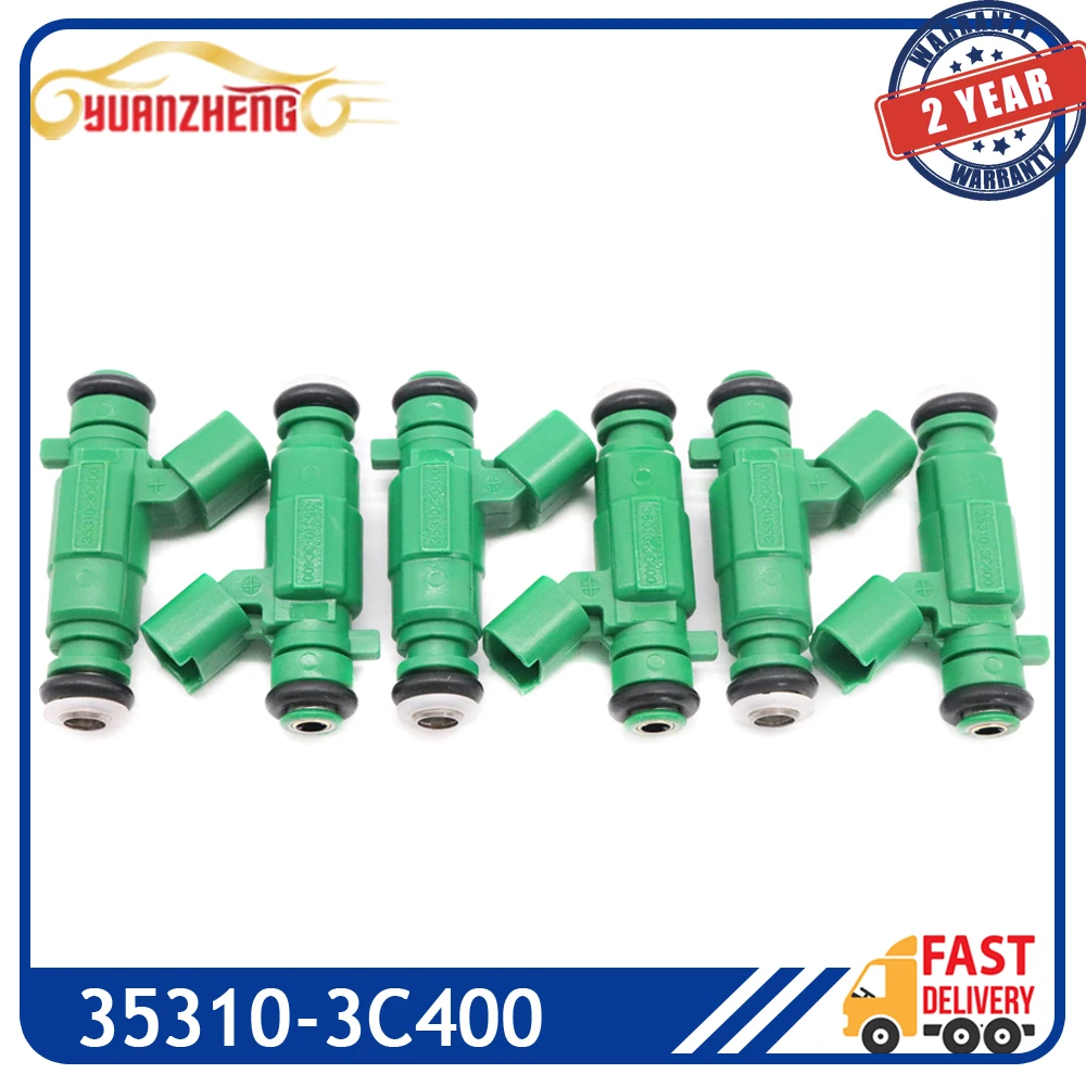 

6PCS/lot High Quality Fuel Injector Nozzle 35310-3C400 For Hyundai Kia Sedona Sorento Santa Fe 3.5L V6 353103C400 FJ1106