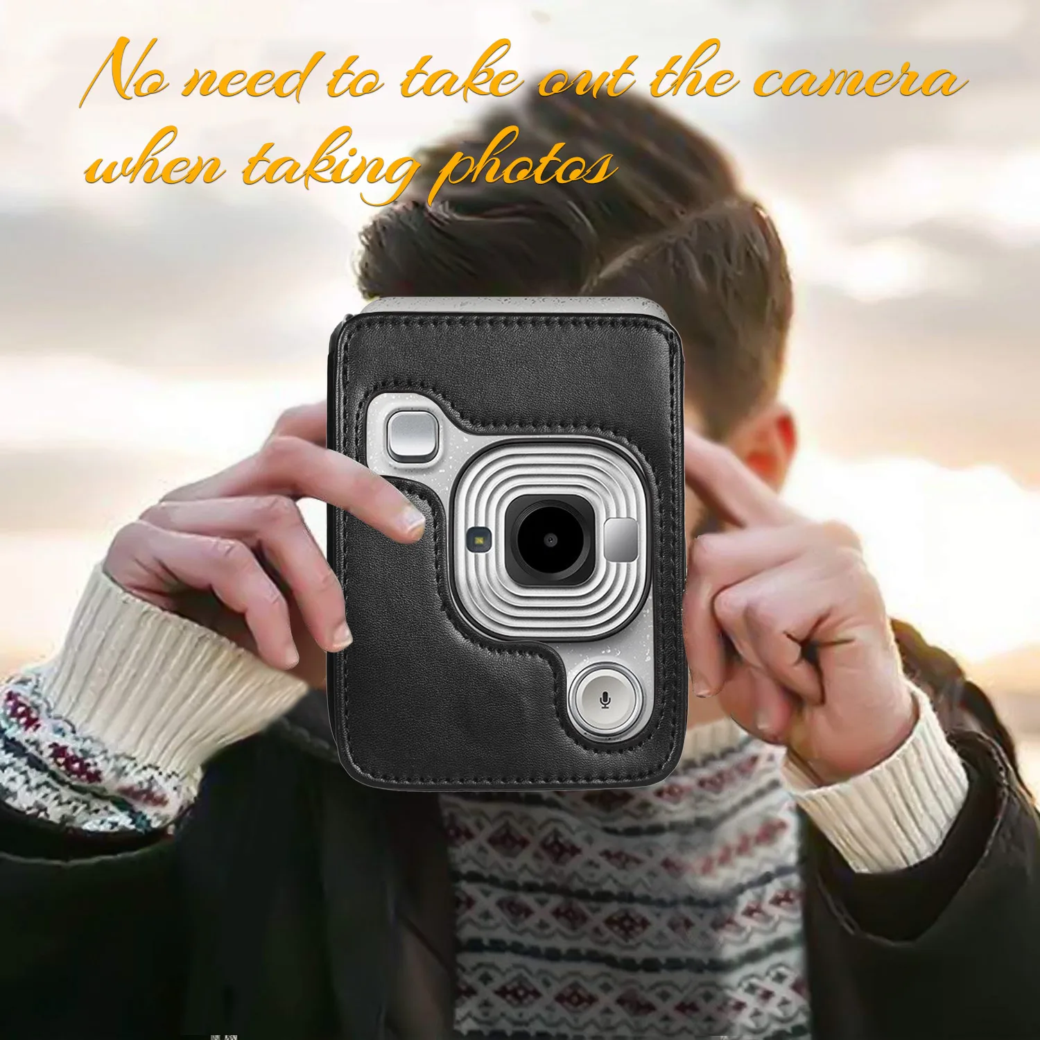 For Fujifilm Instax Mini Liplay Hybird Instant Film Camera Bag Case PU Leather Retro Black Brown White Carry Cover Shoulder Bags