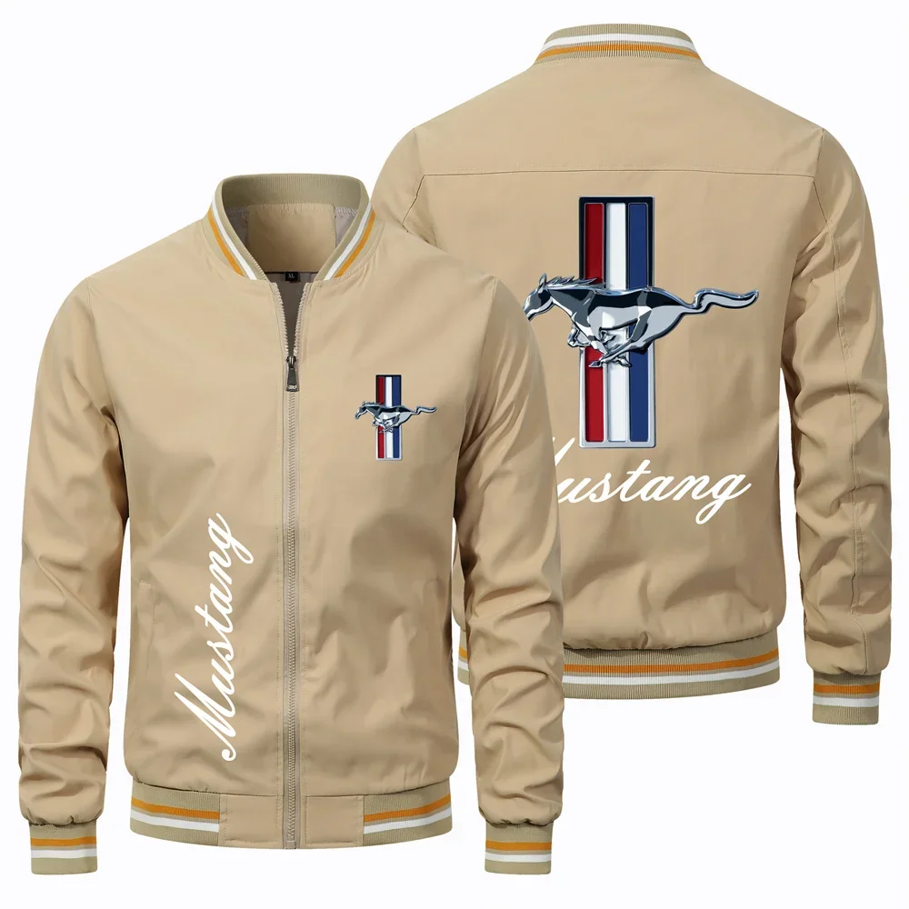 2024 New Men\'s Ford Mustang Jacket Spring and Autumn Long Sleeve Fashion Sportswear Casual Zip Hoodie Men\'s Sweatshir